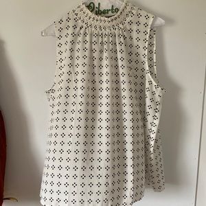 Ann Taylor Dotted sleeveless blouse
